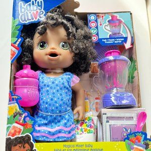 Baby Alive Magical Mixer 14" Girl Baby Doll Berry Shake With Blender with Extras